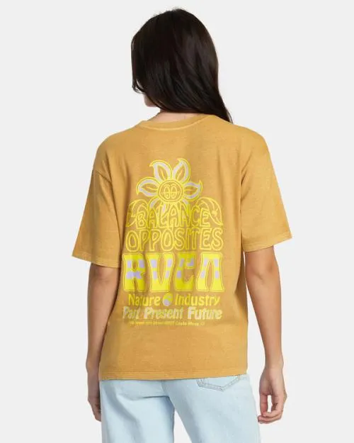 Rvca Positive Growth TShirt Tan Women Tees and Tanks