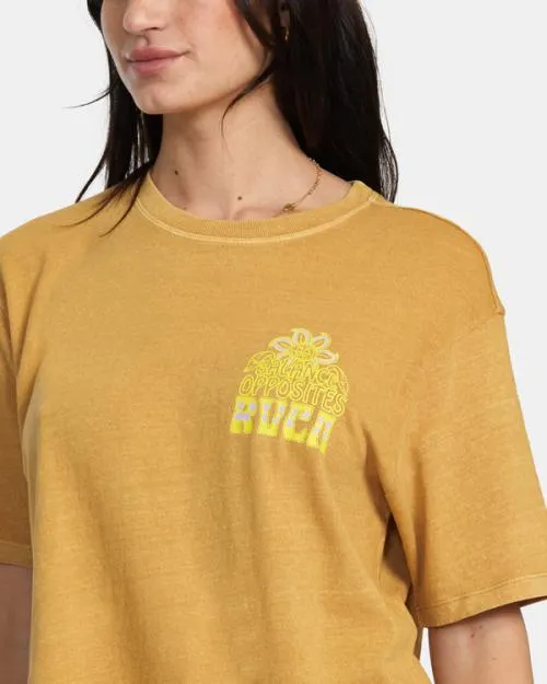 Rvca Positive Growth TShirt Tan Women Tees and Tanks