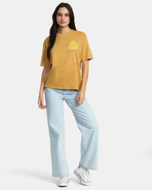 Rvca Positive Growth TShirt Tan Women Tees and Tanks