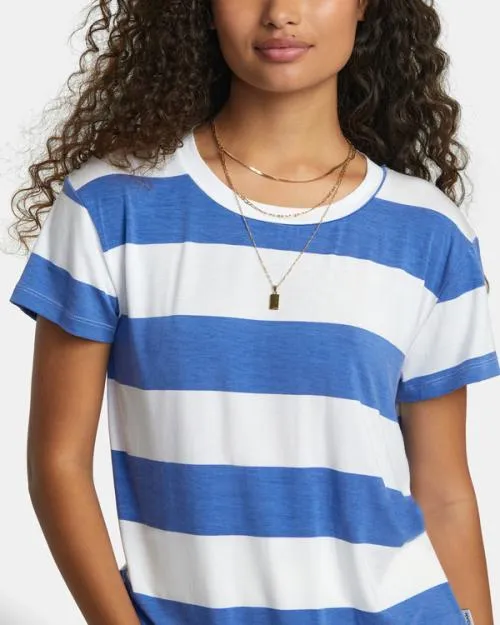 Rvca Recess 3 Crewneck Tee Coast Women Tees and Tanks