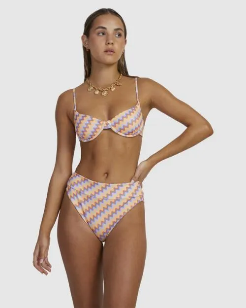 Rvca Retro Wave Cheeky Bikini Bottoms Melon Women Bikini Bottoms