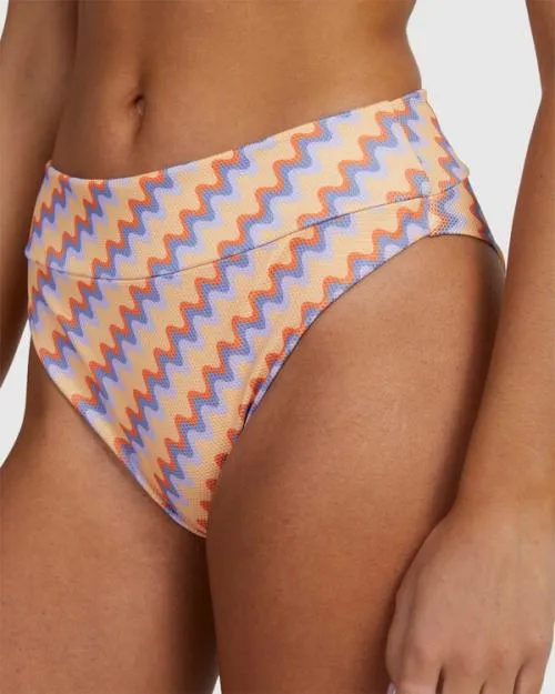 Rvca Retro Wave Cheeky Bikini Bottoms Melon Women Bikini Bottoms