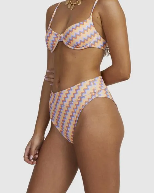 Rvca Retro Wave Cheeky Bikini Bottoms Melon Women Bikini Bottoms