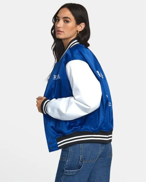 Rvca Seniesa Bomber Jacket True Blue Women Jackets