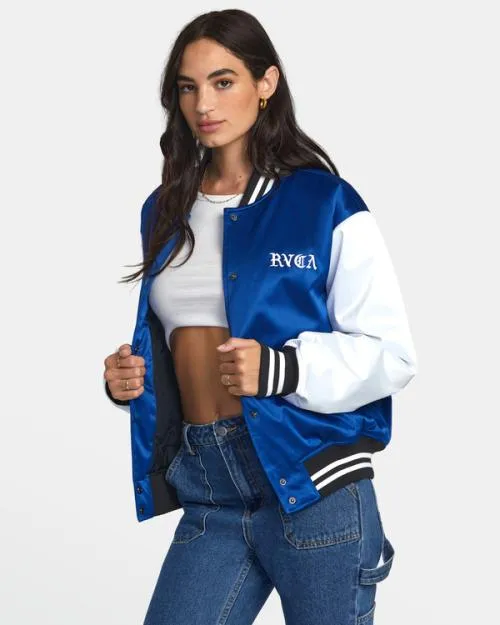 Rvca Seniesa Bomber Jacket True Blue Women Jackets
