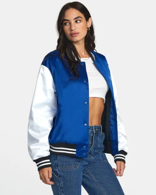 Rvca Seniesa Bomber Jacket True Blue Women Jackets