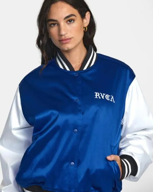 Rvca Seniesa Bomber Jacket True Blue Women Jackets
