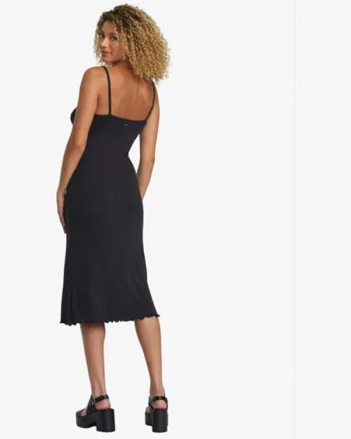 Rvca Slink Midi Dress Rvca Black Women Dresses and Rompers