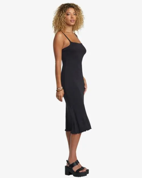 Rvca Slink Midi Dress Rvca Black Women Dresses and Rompers