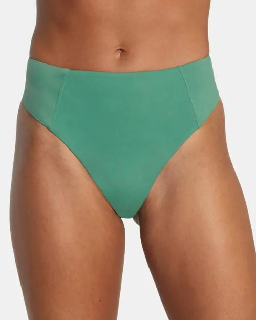 Rvca Solid High Rise Cheeky Bikini Bottoms Palm Women Bikini Bottoms