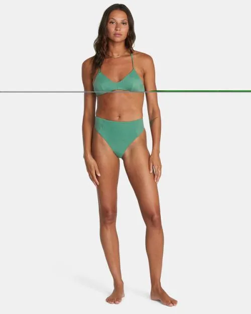 Rvca Solid High Rise Cheeky Bikini Bottoms Palm Women Bikini Bottoms