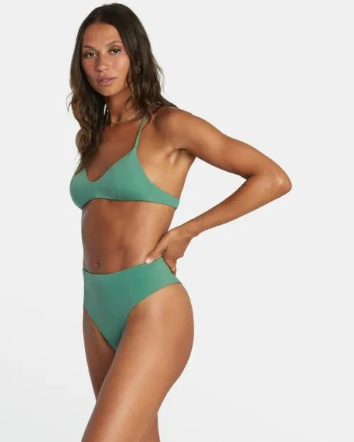 Rvca Solid High Rise Cheeky Bikini Bottoms Palm Women Bikini Bottoms
