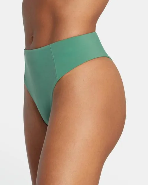 Rvca Solid High Rise Cheeky Bikini Bottoms Palm Women Bikini Bottoms