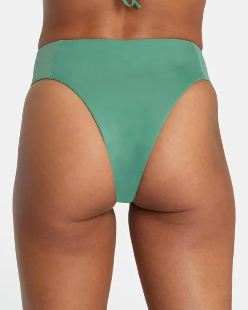 Rvca Solid High Rise Cheeky Bikini Bottoms Palm Women Bikini Bottoms