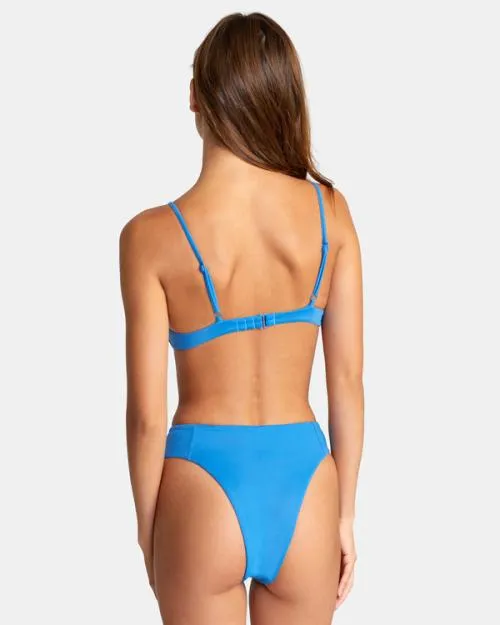 Rvca Solid Underwire Bikini Top Enamel Blue Women Bikini Tops