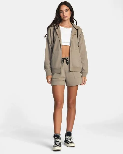 Rvca Sunday Sweat Shorts Dark Khaki Women Shorts and Skirts