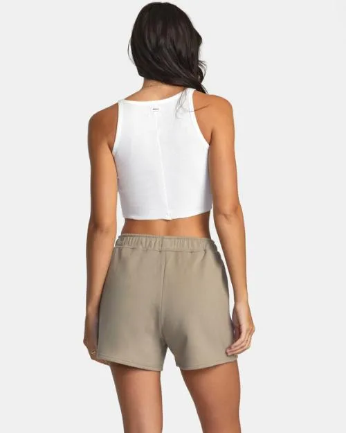 Rvca Sunday Sweat Shorts Dark Khaki Women Shorts and Skirts