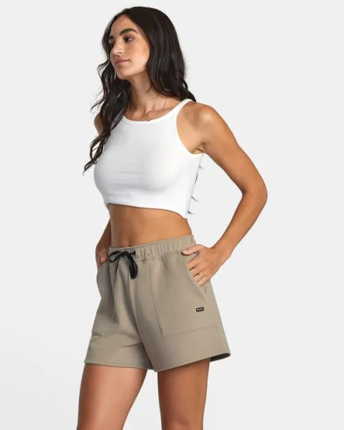 Rvca Sunday Sweat Shorts Dark Khaki Women Shorts and Skirts