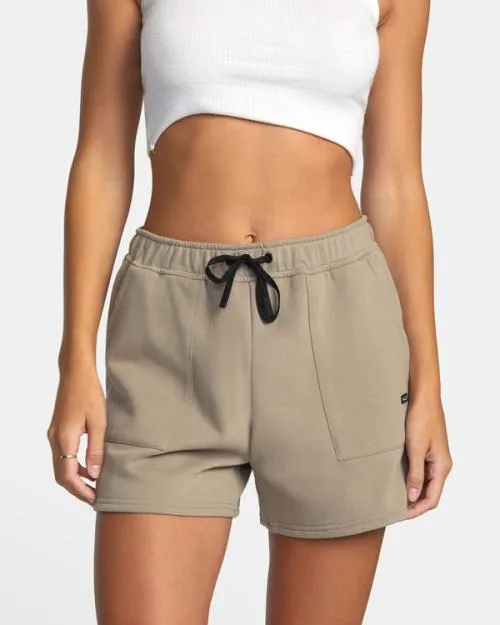 Rvca Sunday Sweat Shorts Dark Khaki Women Shorts and Skirts