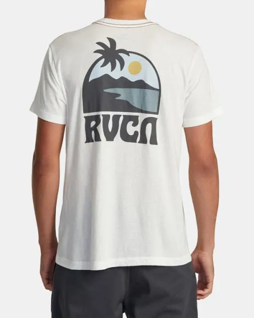 Rvca Sundowner Tee Antique White Men Short Sleeves