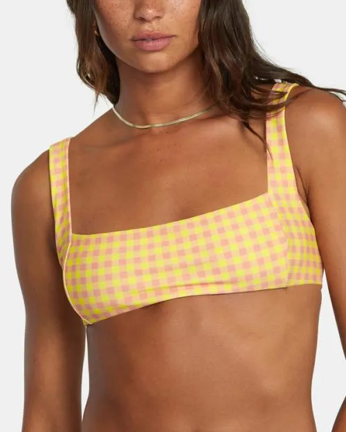 Rvca Sunkissed Square Bralette Bikini Top Lilikoi Women Bikini Tops