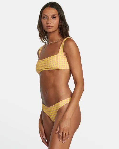 Rvca Sunkissed Square Bralette Bikini Top Lilikoi Women Bikini Tops