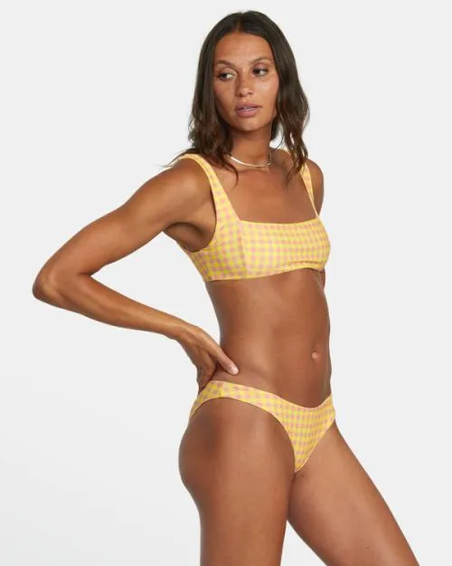 Rvca Sunkissed Square Bralette Bikini Top Lilikoi Women Bikini Tops