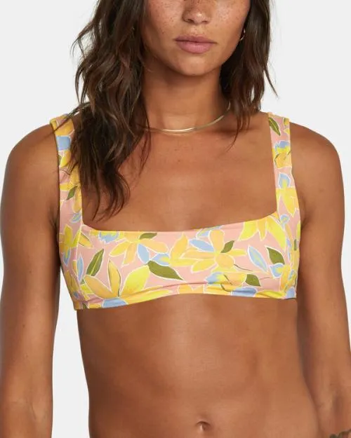 Rvca Sunkissed Square Bralette Bikini Top Lilikoi Women Bikini Tops