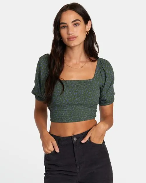 Rvca Sunrise Top Eco Shirt Leaf Women Tops