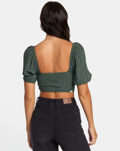 Rvca Sunrise Top Eco Shirt Leaf Women Tops