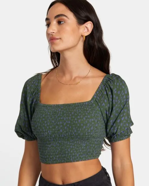 Rvca Sunrise Top Eco Shirt Leaf Women Tops