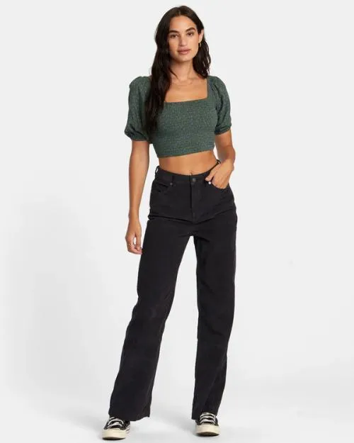 Rvca Sunrise Top Eco Shirt Leaf Women Tops