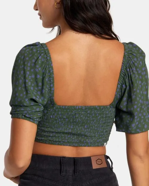 Rvca Sunrise Top Eco Shirt Leaf Women Tops