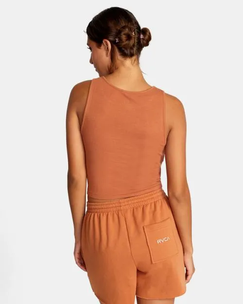 Rvca Test Drive Cropped Tank Top Amber Women Tops