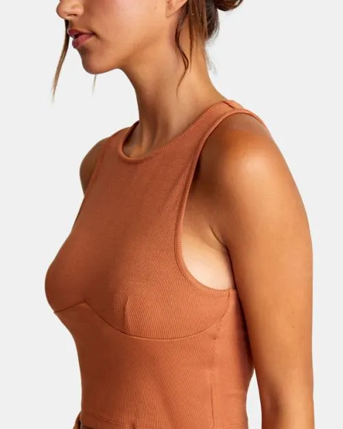 Rvca Test Drive Cropped Tank Top Amber Women Tops