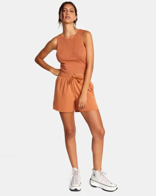 Rvca Test Drive Cropped Tank Top Amber Women Tops