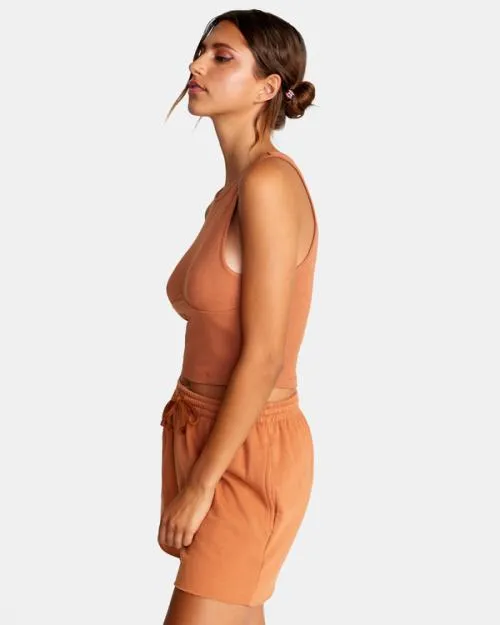 Rvca Test Drive Cropped Tank Top Amber Women Tops