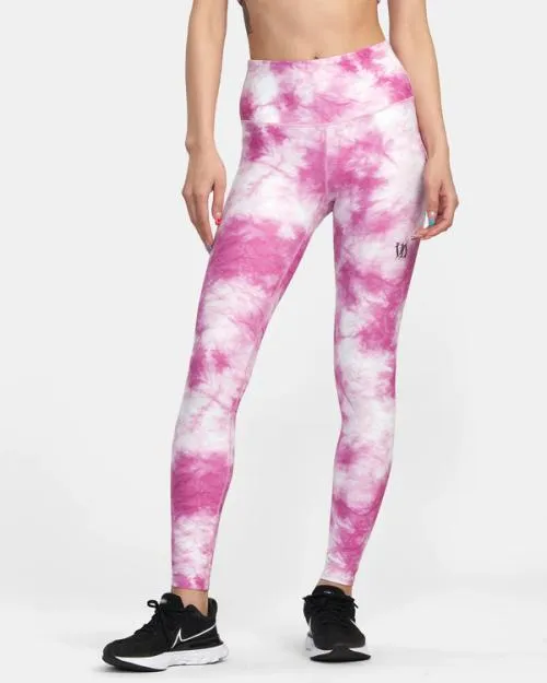 Rvca Thug Rose Essential High Waist Leggings Rose Pink SportWomen Pants