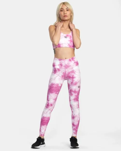 Rvca Thug Rose Essential High Waist Leggings Rose Pink SportWomen Pants