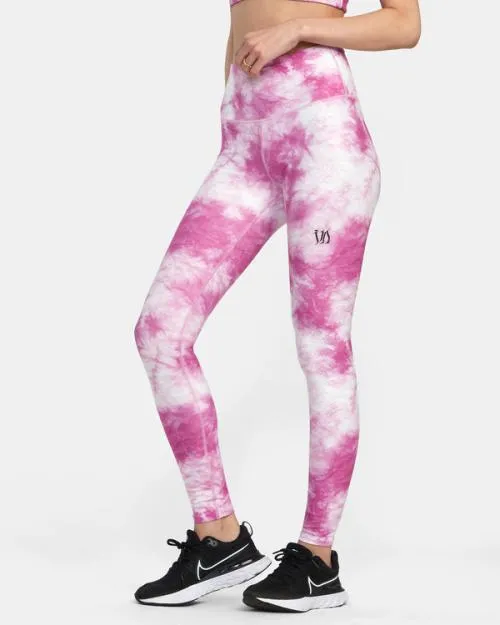 Rvca Thug Rose Essential High Waist Leggings Rose Pink SportWomen Pants