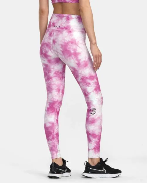 Rvca Thug Rose Essential High Waist Leggings Rose Pink SportWomen Pants