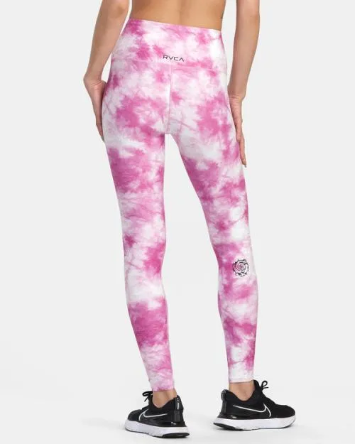 Rvca Thug Rose Essential High Waist Leggings Rose Pink SportWomen Pants