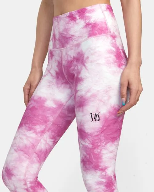 Rvca Thug Rose Essential High Waist Leggings Rose Pink SportWomen Pants