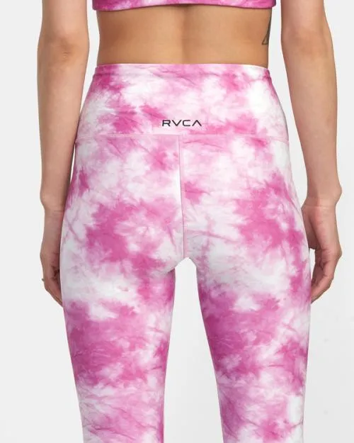 Rvca Thug Rose Essential High Waist Leggings Rose Pink SportWomen Pants