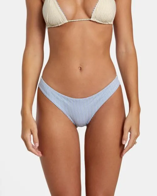 Rvca Tri Stripe Reversible Cheeky Bikini Bottoms Multi Women Bikini Bottoms
