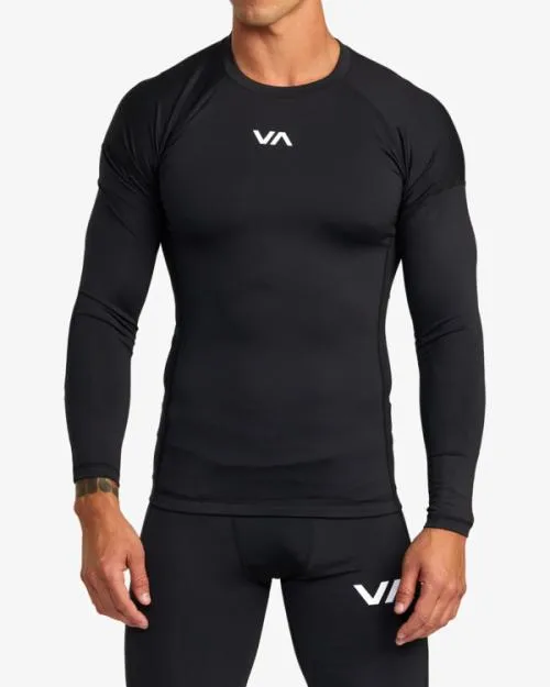 Rvca VA Sport Long Sleeve Compression Top Black SportMen Tees and Tanks