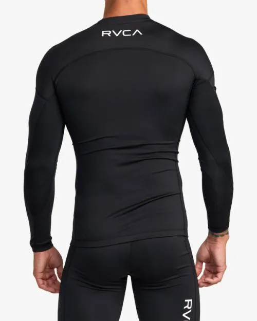 Rvca VA Sport Long Sleeve Compression Top Black SportMen Tees and Tanks