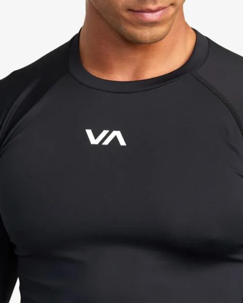 Rvca VA Sport Long Sleeve Compression Top Black SportMen Tees and Tanks
