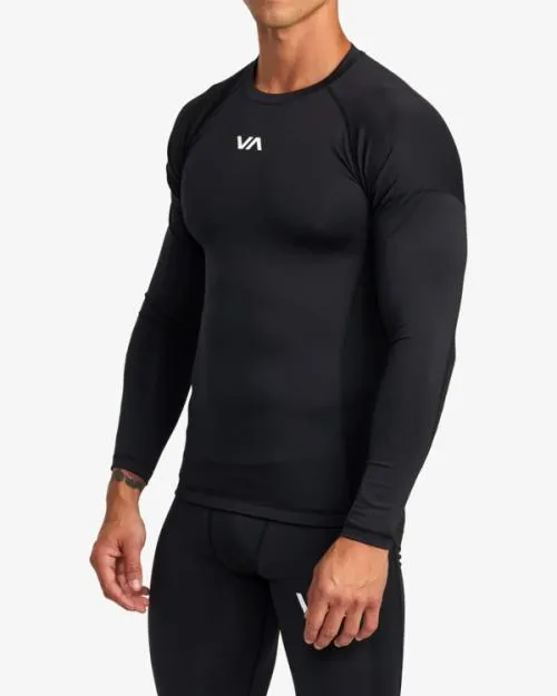 Rvca VA Sport Long Sleeve Compression Top Black SportMen Tees and Tanks