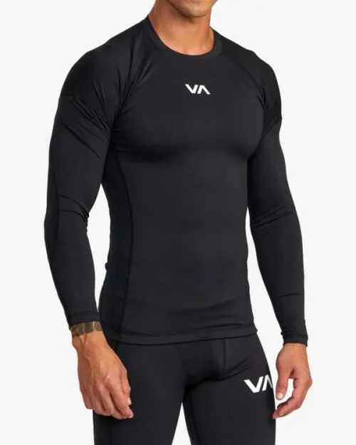 Rvca VA Sport Long Sleeve Compression Top Black SportMen Tees and Tanks